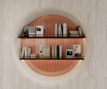 niche bookshelf book 3d model