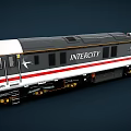 Modern Intercity Train With White Black Exterior And Red Stripe Details