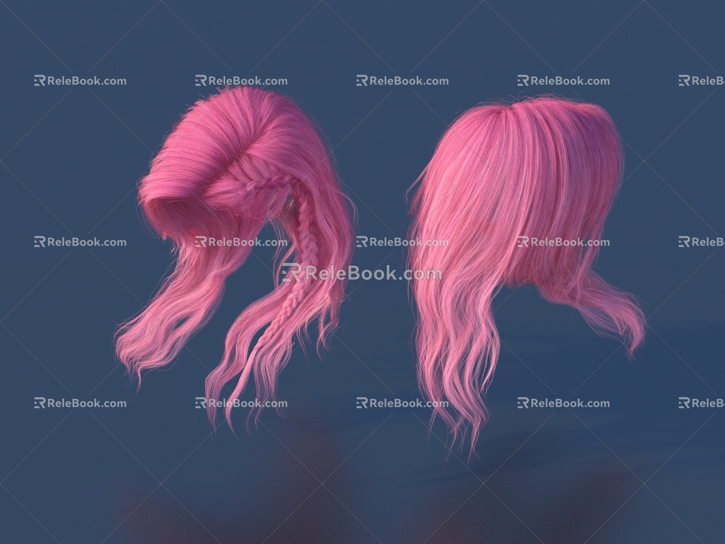 Hair Wig Hair Set 3d model