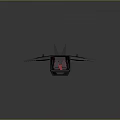 Futuristic Black Sci Fi Vehicle Featuring Red Green Lights Circular Engines And Streamlined Design