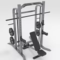 Home Gym Power Rack with Barbell Weight Plates and Adjustable Bench for Strength Training