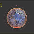Glowing Blue 3D Earth Digital Rendering With Neon Lines And Tech Background