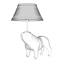 Three White Table Lamps with Bulldog Shaped Bases for Home Decor