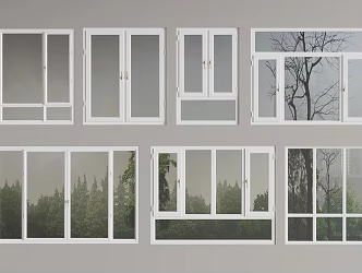 windows casement windows floor-to-ceiling windows 3d model