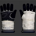 White And Black Gloves With Blue Trim And RETO Branding Design