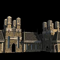 Ancient Stone Architecture Featuring Multiple Towers Spires Arched Doorways And Windows 3d model