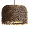 Brown Feather Textured Ceiling Light With Golden Lining For Interior Decoration 3d model