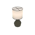 Modern Table Lamp With Textured White Fabric Shade And Olive Green Matte Conical Base
