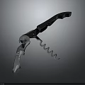 Stainless Steel Wine Corkscrew with Black Handle and Spiral Metal Design