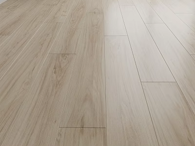 Light Colored Wooden Floor With Natural Wood Grain And Smooth Surface 3d model