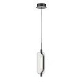 Modern Minimalist Pendant Light with Rectangular Glass Shade and Sleek Black Metal Frame 3d model