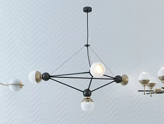 Post-modern chandelier fashion simple metal chandelier combination fashion simple metal chandelier combination 3d model
