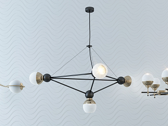 Post-modern chandelier fashion simple metal chandelier combination fashion simple metal chandelier combination 3d model