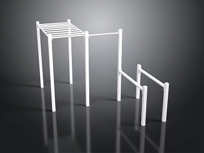 White Metal Frame Support Equipment Featuring Various Structures And Sizes 3d model
