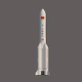 Chinese Space Rocket Model With National Flag And Aerospace Logo Design 3d model
