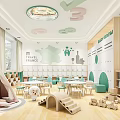 Vibrant Kindergarten Interior With World Map Number Decorations Teepee Tables And Playful Toys