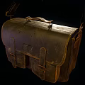 Vintage Leather Satchel With Aged Finish Metal Buckles And Classic Design