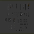 Assorted Weapon Components Collection Featuring Barrels Ammunition And Mechanical Parts 3d model