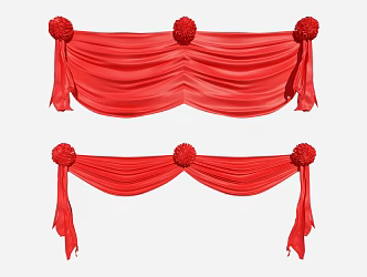 Big Red Flower Ball Hydrangea Red Thick Flower Ball Opening Ceremony Wedding Hanging Cloth 3d model