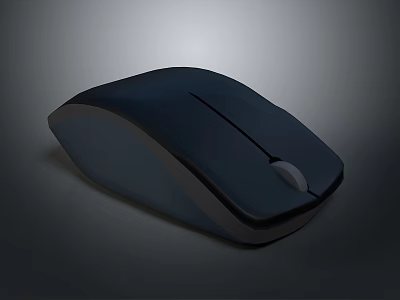 Sleek Dark Colored Wireless Mouse With Modern Ergonomic Design For Computers 3d model