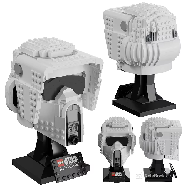 Lego Star Wars Building Blocks Helmet Model With Multiple Angles And Detailed Design 3d model