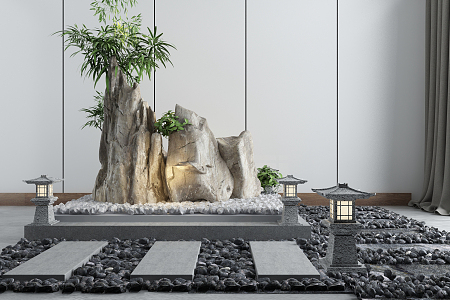 New Chinese landscape sketch landscape stone 3d model