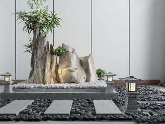 New Chinese landscape sketch landscape stone 3d model