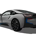 Sleek Silver Two Door Sports Car With Black Roof Blue Accents And Aerodynamic Design