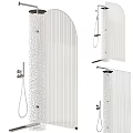 Contemporary Chrome Shower Head Design With Rainfall Spray And Handheld Sprayer