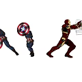 Captain America And Iron Man Superhero Action Figures In Dynamic Poses