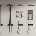 Modern Shower Shower Shower Towel Rack Bathroom Supplies 3d model