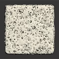 Porous White Cube With Intricate Hole Pattern On Textured Surface 3d model
