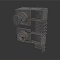 Mechanical Industrial Equipment With Metal Knobs Heat Sinks And Structural Plates