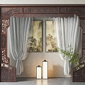 Chinese carved door 3d model