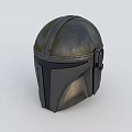 Metallic Vintage Helmet Featuring Shiny Surface Black Visor And Silver Accents