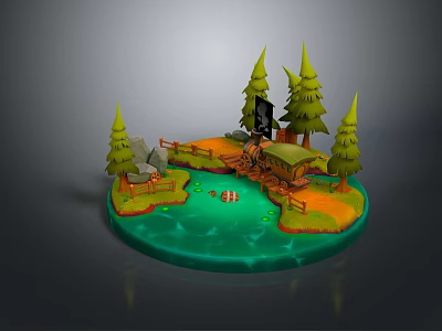 Modern Wooden Bridge Small Wooden Bridge Classical Bridge 3d model