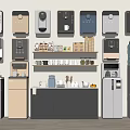 Various Modern Daily Use Appliances Display With Coffee Makers Water Dispensers Refrigerators And Kettles