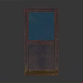 Vintage Wooden Doors With Glass Panels And Dark Wooden Finish