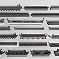 Traditional Chinese Architectural Components With Decorative Roof Brackets And Eave Designs 3d model