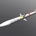 Military Missile Weapon System With Yellow Red Stripes And Rear Tail Fins