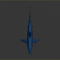 Blue Shark Model With Streamlined Body Dorsal And Pectoral Fins Isolated On Gradient Gray Background