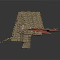 Ancient Stone Wall 3D Model With Rough Textured Segments For Architectural Design