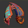 Colorful Futuristic Weapon With Intricate Flowing Texture And 3D Rendered Design