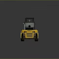 Yellow Heavy Duty Forklift With Black Cab Cargo Forks And Tyres