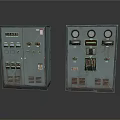 Vintage Electrical Control Panels With Meters Switches And Buttons Side By Side