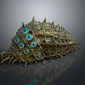 Mythical Spiked Character Creature With Blue Eyes And Metallic Armored Carapace 3d model