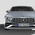 Silver Mercedes Coupe With Sleek Design Front Grille And Alloy Wheels