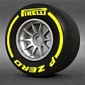 Pirelli P Zero Black Tire With Yellow Logo And Silver Alloy Rim