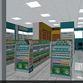 Bright Clean Pharmacy Store With Well Organized Medicine Shelves And Products