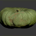 Round Green Striped Pumpkin With Yellow Spots For Home Living Decor